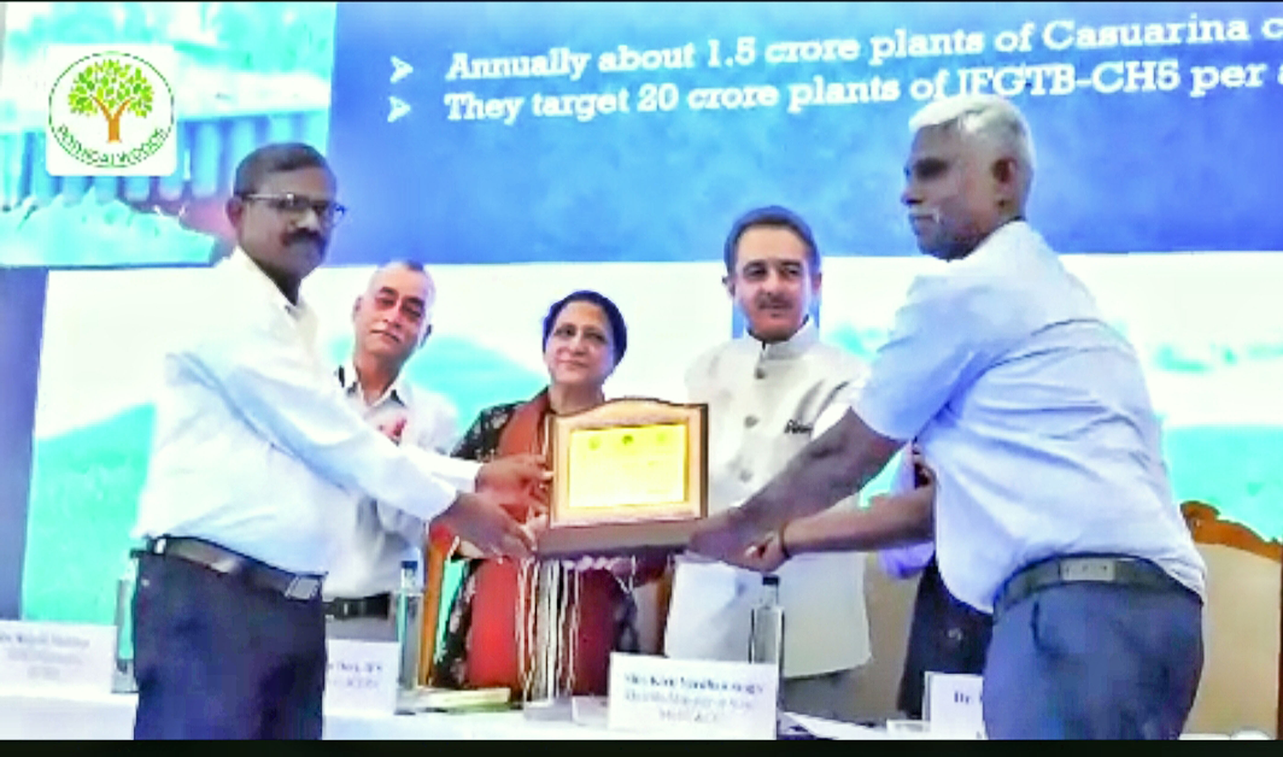 Award for best quality clonal plant stock producer — Podhigai Nursery